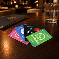 Support de carte de visite NFC NTAG215 étanche en PVC sans contact avec code QR, carte WhatsApp personnalisée pour réseaux sociaux, idéal pour hôtels