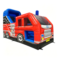 FAN BOUNCE Toboggan gonflable commercial extérieur en PVC pour camion de pompiers
