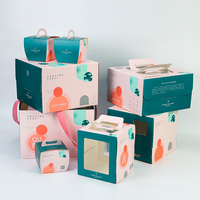 Boîte à gâteau en papier écologique de qualité alimentaire avec poignée, emballage pour boulangerie pour gâteau, biscuit, bonbon, pâtisserie