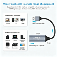 Dispositif de capture vidéo USB en alliage d'aluminium pour jeux en direct, diffusion 1080P sans latence, alimentation CA, OBS, enregistrement de jeux PS4 PS5