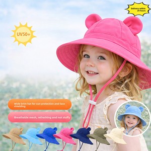 Chapeau de pêcheur en polyester pour bébé avec oreilles d'ours, <span class=keywords><strong>casquette</strong></span> de protection solaire pour nourrisson - Product Image 5