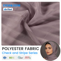 5506 Tissu en polyester satiné à rayures écossaises et chiffon, antistatique, pour foulards, destiné au marché du Ramadan, de l'Aïd, d'Arabie Saoudite, de Dubaï et du Golfe