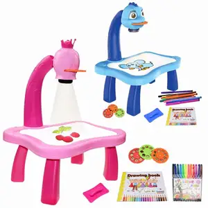 Wholesale hot sale Children Led Projector Art Drawing Table Toys Kids Painting Board Desk Arts Crafts Educational Learning Paint