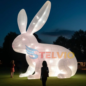 Modèle de <span class=keywords><strong>lapin</strong></span> <span class=keywords><strong>blanc</strong></span> géant gonflable décoratif avec éclairage LED, <span class=keywords><strong>lapin</strong></span> gonflable publicitaire pour les événements - Product Image 2