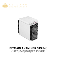 ASICMiner BITMAIN ANTMINER S19 Pro 29.5J/T, mineur de Bitcoin ultra-efficace à refroidissement par air pour les fermes minières BTC à grande échelle