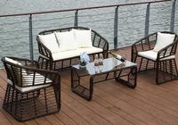 Liquidation de meubles d'extérieur en rotin de haute qualité Ensemble de meubles de jardin en rotin synthétique polyrattan moderne de 4 pièces à vendre