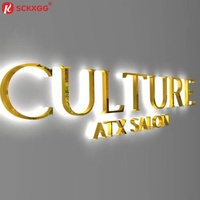 Letras de Canal LED con Retroiluminación Halo, Letrero Metálico 3D Personalizado, Logotipo de Alto Brillo para Marca Premium