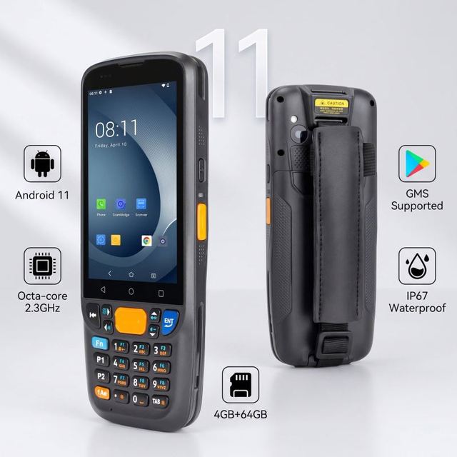 MC-405 Rugged Android 11 Smart Mobile Data Terminal PDA 2D Barcode Scanner with 4G/Blue Tooth/WiFi Hand Strap and Charging Dock