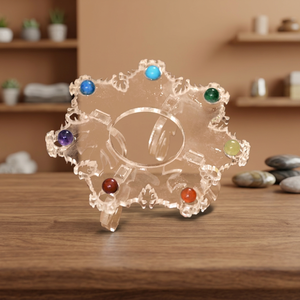 Customized <b>Plastic</b> Chakra Ball Stand Colored Stones Decoration Display Rack Horizontal Desktop Use <b>Polished</b> Modern Style - Product Image 3