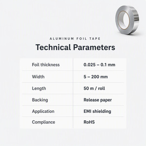 Premium aluminiumfolie tape, hittebestendig, enkelzijdig, zelfklevend, voor afdekken - Product Image 4