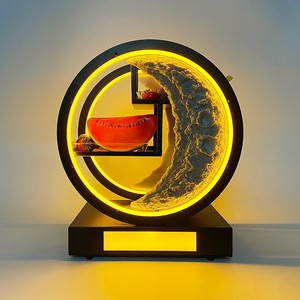 Plateau à fruits en forme de lune, support à snacks éclairé par LED, acier inoxydable, usage professionnel pour restaurants - Product Image 2