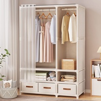 Armoire suspendue moderne et simple en tissu et métal, pour le rangement des vêtements, pour la maison et la chambre