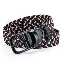Ceinture tressée élastique en tissu microfibre de haute qualité ESKO ESKO-830 pour homme, boucle en alliage de zinc, tissu extensible, sport