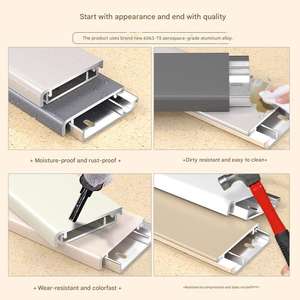 Plinthe en alliage d'aluminium noir en gros, style moderne, peut couvrir <span class=keywords><strong>les</strong></span> espaces entre <span class=keywords><strong>les</strong></span> sols, un incontournable pour la décoration <span class=keywords><strong>de</strong></span> la maison - Product Image 4