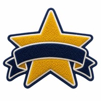 Patch brodé personnalisé en chenille, motif joueur étoile, thermocollant pour veste, sac à dos, ou patch chenille sportif pour équipe universitaire