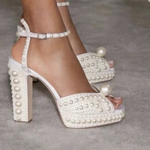 Sandalias de Tacón Alto con Cordones y Pedrería para Mujer, Estilo Plataforma, Dropshipping, 2025 - Product Image 3