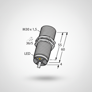 เซ็นเซอร์แบบเหนี่ยวนำ MT-Turck (TURCK); รุ่น BI12-M30-AD4X-H1141 หมายเลขสั่งซื้อ 4417041 *1.5 ท่อเกลียวทองเหลืองชุบโครเมียม - Product Image 1