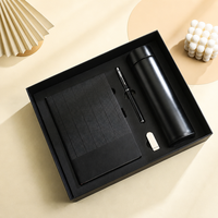 Ensemble cadeau rétro en cuir : carnet, stylo et gourde isotherme 3 pièces avec sac fourre-tout pour cadeaux promotionnels