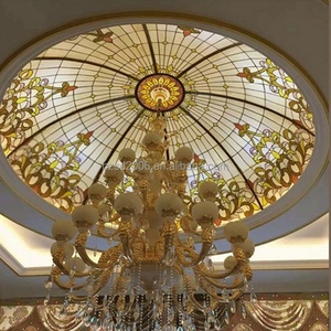 Éclairage de plafond personnalisé de style européen en verre Tiffany Skyline, bloc de verre massif en forme de dôme pour hall et réception - Product Image 4