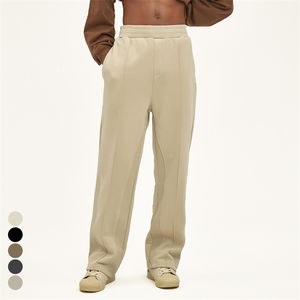 Pantalon de survêtement personnalisé de couleur unie coupe régulière pour l'hiver pantalon de survêtement à taille élastique en coton éponge français pantalon de survêtement en polyester pour hommes - Product Image 5
