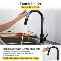 Robinet de cuisine classique en acier inoxydable 304, à capteur automatique, finition brossée, avec douchette extractible double mode, mitigeur chaud/froid pour projet
