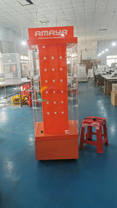 Stand Display Akrilik Berputar dengan Lampu LED, Alas Kayu Custom, Material Akrilik Transparan, dan Kunci Pengaman untuk Toko Serba Ada dan Supermarket - Product Image 5