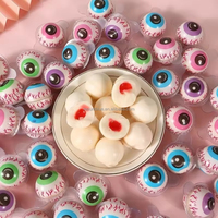 Bonbons gélifiés en forme de yeux 3D, prix d'usine, motif boule, fête d'Halloween, saveur fruitée, yeux gélifiés, bonbons mous