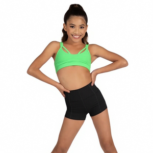 <span class=keywords><strong>Top</strong></span> e Pantaloncini Sportivi Personalizzati per Ragazze, Abbigliamento da Allenamento Bicolore per Danza - Product Image 2