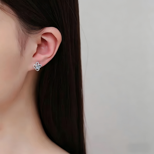 Pendientes de Plata S925 con Baño de Rodio, Diseño de Molino de Viento, Moissanita de 0.5CT/5mm con Engaste de Garra, Hipoalergénicos, Joyería de Lujo de Moda - Product Image 2