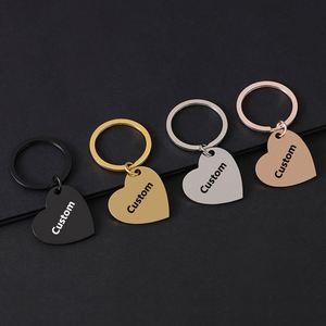 Llavero de Acero Inoxidable con Diseño de Corazón, Grabado Láser Personalizado - Product Image 1