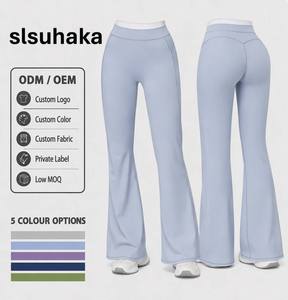 Wholesale High Waist Flared Gym <strong>Leggings</strong> Butt Lifting Polyamide Elastane Four-Way Stretch Breathable Quick Dry Yoga <strong>Leggings</strong> - Product Image 1