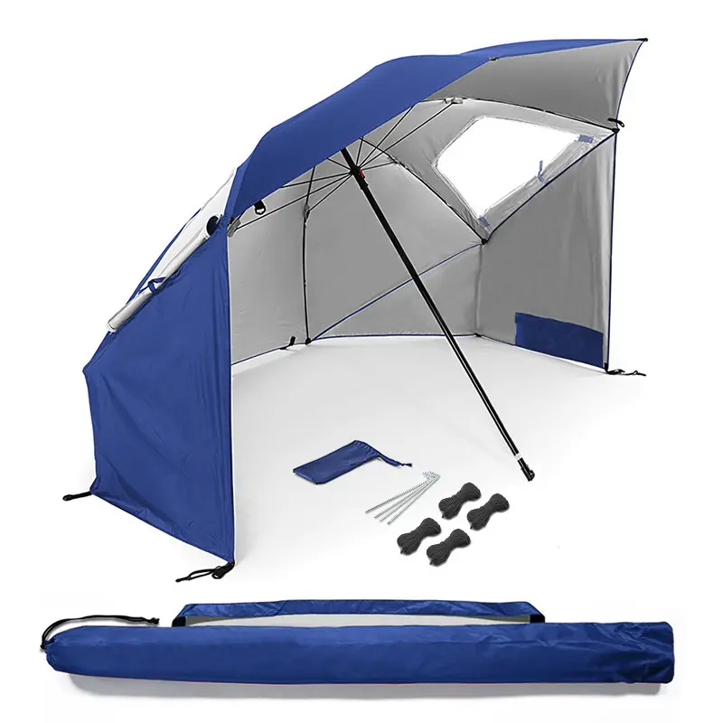 Custom Uv-bescherming Schaduw Winddicht Waterdicht Anti Draagbare Vouwen Outdoor Zon Schaduw Strand Tent