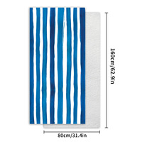 FF4058 UPF50 + Léger Voyage Piscine Grande Serviette De Bain Absorbant Sans Sable Surdimensionné Rayé Microfibre Serviette De Plage