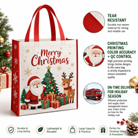 Sac fourre-tout personnalisé réutilisable en PP laminé non tissé, grand format, pour Noël, écologique, durable, imperméable, avec bandoulière, pour cadeaux et courses