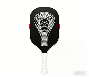 Ex83 USAPA Approved Carbon Fiber Pickleball Paddle, King <strong>Cobra</strong> Pattern, Black White High Contrast Design for Outdoor Indoor Play - Product Image 1