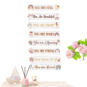 <b>Wooden</b> inspirational wall decoration for a cross-border teenage girl's bedroom, featuring a princess, butterfly, and <b>rainbow</b> - Product Image 5