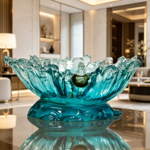 CP033 Sculpture <span class=keywords><strong>de</strong></span> bureau en polyrésine anti-décoloration, ornement décoratif en métal en forme <span class=keywords><strong>de</strong></span> poisson ondulé pour hall d'hôtel balnéaire et maison côtière - Product Image 5