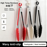 Pince de cuisine multifonctionnelle en acier inoxydable et silicone pour barbecue, livraison rapide