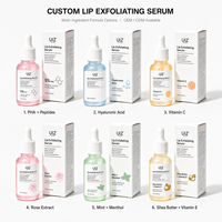 Soin des lèvres hydratant exfoliant doux, adoucit les peaux sèches et rugueuses, éclaircissant, peptide PHA 5%, maquillage et soin des lèvres 2 en 1, sérum pour les lèvres rose