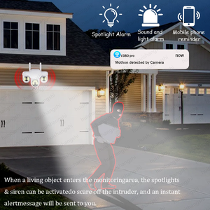 กล้องวงจรปิด V380 พลังงานแสงอาทิตย์ สำหรับภายนอกอาคาร ไร้สาย WiFi/4G ความละเอียด 15MP เลนส์ 3 PTZ ตรวจจับมนุษย์ ระบบรักษาความปลอดภัย กันน้ำระดับ IP66 - Product Image 5