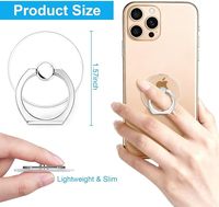 Soporte de Anillo Transparente Plateado para Teléfono Móvil con Rotación de 360 Grados y Soporte de Dedo, Agarre Transparente para Teléfono Móvil