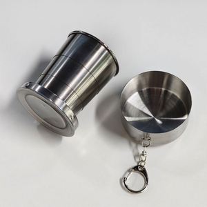 Custom <b>Personal</b> Metal Travel Metal Telescopic <b>Keychain</b> Cups Mug Travel Mug for Camping Collapsible Camping Cup Metal - Product Image 2