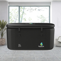 Baignoire à glace pliable portable DWF en PVC Drop Stitch, baignoire à immersion froide gonflable avec pompe, kit de réparation, sac de rangement, housse