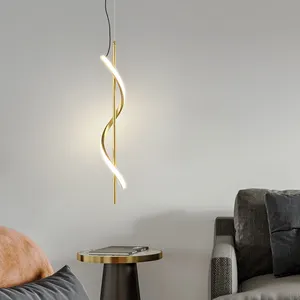 Prim hattı sanat başucu küçük kolye ışık yaratıcı s şekli yatak odası zemin LED kolye lamba