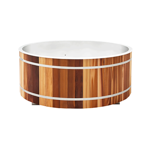 Baignoire de trempage en bois avec revêtement en acier inoxydable pour bain froid et chaud, thérapie par l'eau froide - Product Image 3