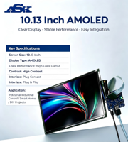 Panel Layar AMOLED Fleksibel, Dapat Dilipat, Dapat Digulung, Ukuran 10.13 inci, Resolusi 1242*2208, ASK Mipi Board, untuk Robot Medis