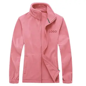 Chất Lượng Cao Biểu Tượng Tùy Chỉnh 100% Polyester Trọng Lượng Nhẹ Windproof Công Nghệ Micro Cực Lông Cừu Áo Khoác Cho Phụ Nữ