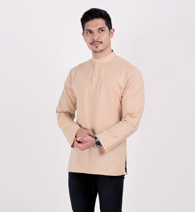 Kurta Malese da Uomo con Colletto alla Coreana, in Cotone, Stile Tradizionale Malese, Design Moderno - Product Image 4
