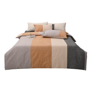 Parure <span class=keywords><strong>de</strong></span> lit style INS en <span class=keywords><strong>lin</strong></span>, <span class=keywords><strong>housse</strong></span> <span class=keywords><strong>de</strong></span> <span class=keywords><strong>couette</strong></span> quatre pièces, ensemble <span class=keywords><strong>de</strong></span> draps imprimés, couleur unie, en coton <span class=keywords><strong>lavé</strong></span> pour lit - Product Image 5