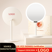 Miroir de Maquillage LED de Bureau 9,6 Pouces avec Contrôle Tactile, 3 Couleurs Dimmables, Rechargeable, HD, avec Éclairage pour Femmes et Salons